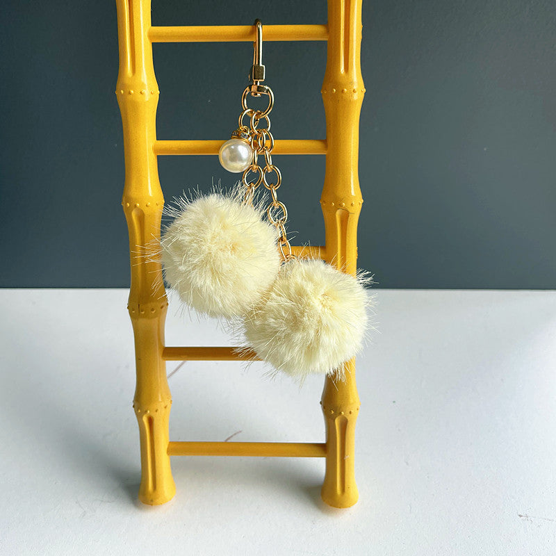 Wholesale Cute Pearl Candy Plush Ball Bags, Keychain Pendants